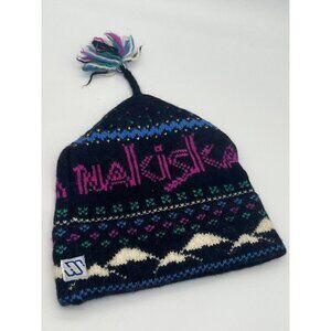 Murray Merkley Handmade Wool Beanie Hat Cap Knit Nakiska Mountain Tassel